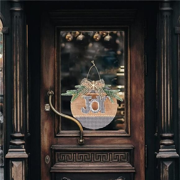 Merry Christmas Sign - Buffalo Plaid Christmas, Front Door Christmas Decorations - Picture 1 of 7